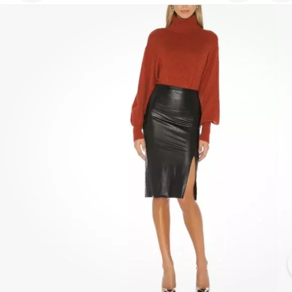 Commando Faux leather side slit skirt sz XL - Picture 1 of 11